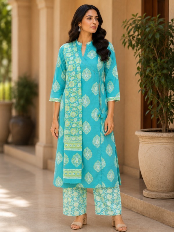 Angrakha weave Dupatta Set