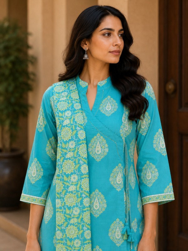 Angrakha weave Dupatta Set