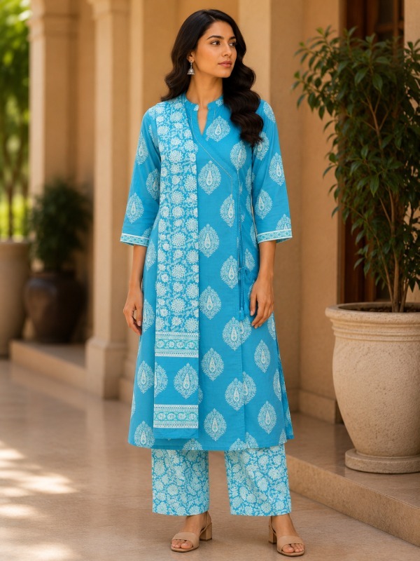 Angrakha weave Dupatta Set