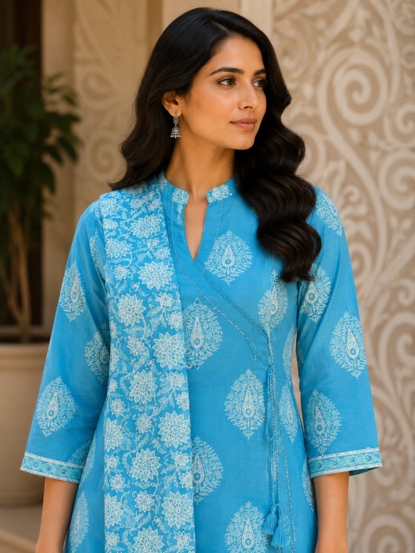 Angrakha weave Dupatta Set