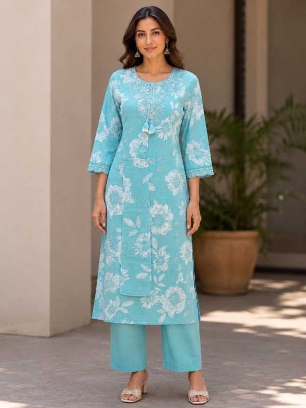 Phoolkari Noor Dupatta Set