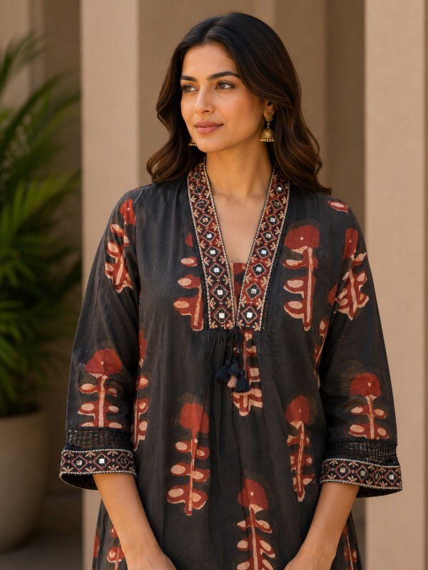 Mrittika Leaf Dupatta Set