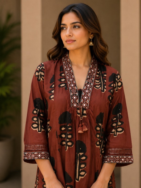 Mrittika Leaf Dupatta Set