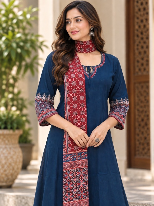 Dori Print Craft Dupatta Set