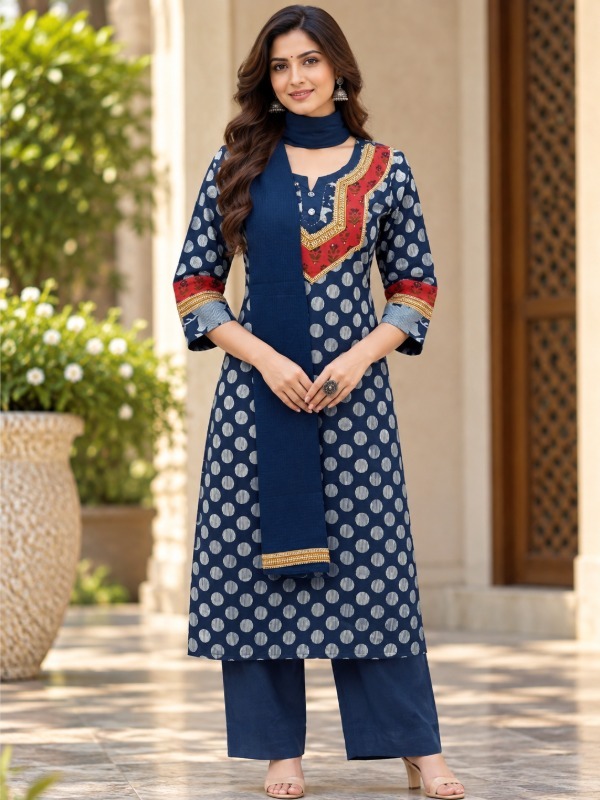 Chand Bindu Dupatta Set