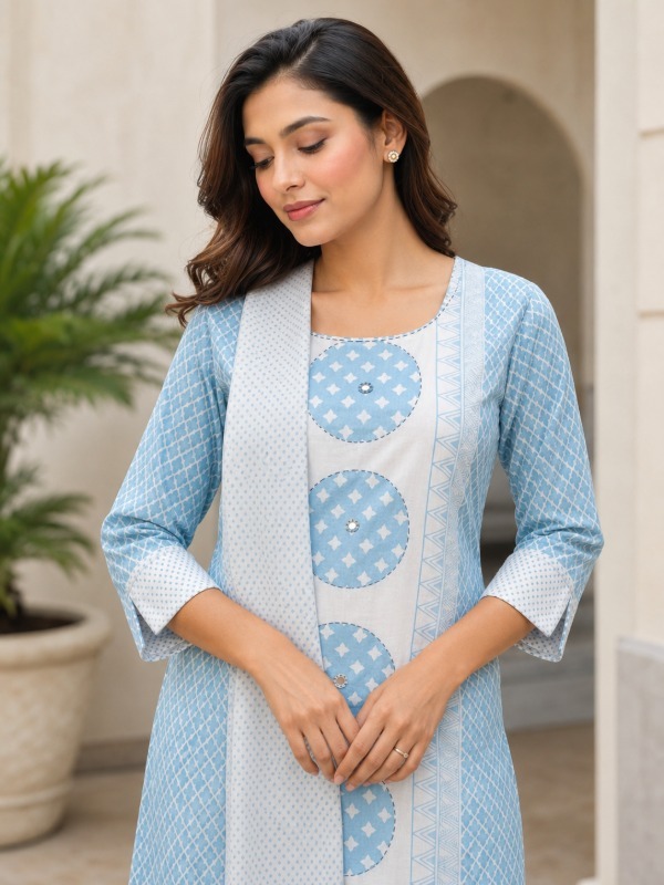 Blue Orbit Dupatta Set