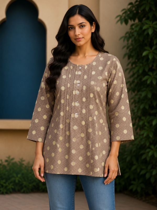 Polka pleats Short Top