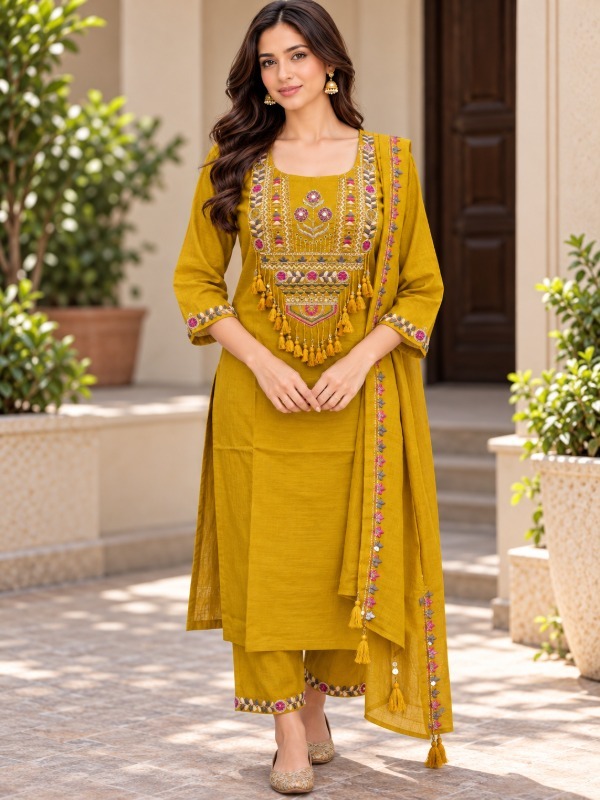 Rangoli Resham Dupatta Set