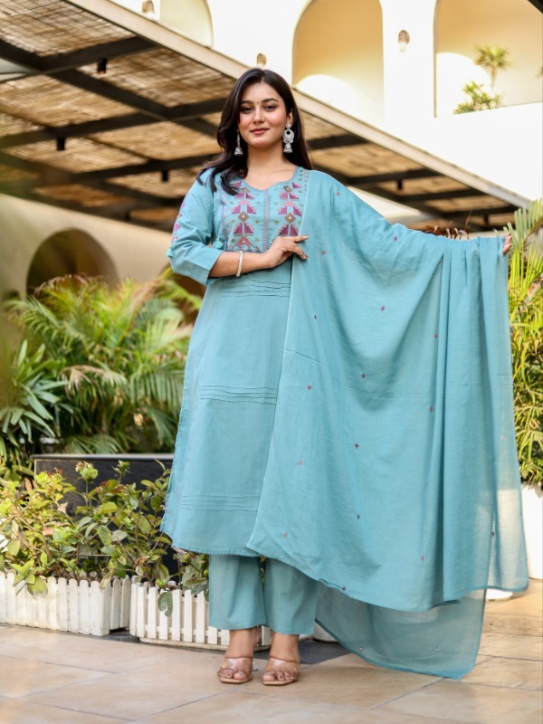 Resham Rangoli Kurta Pant Dupatta Set