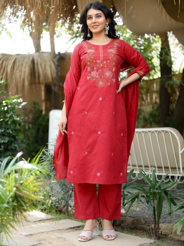 Floral Cascade Dupatta Set