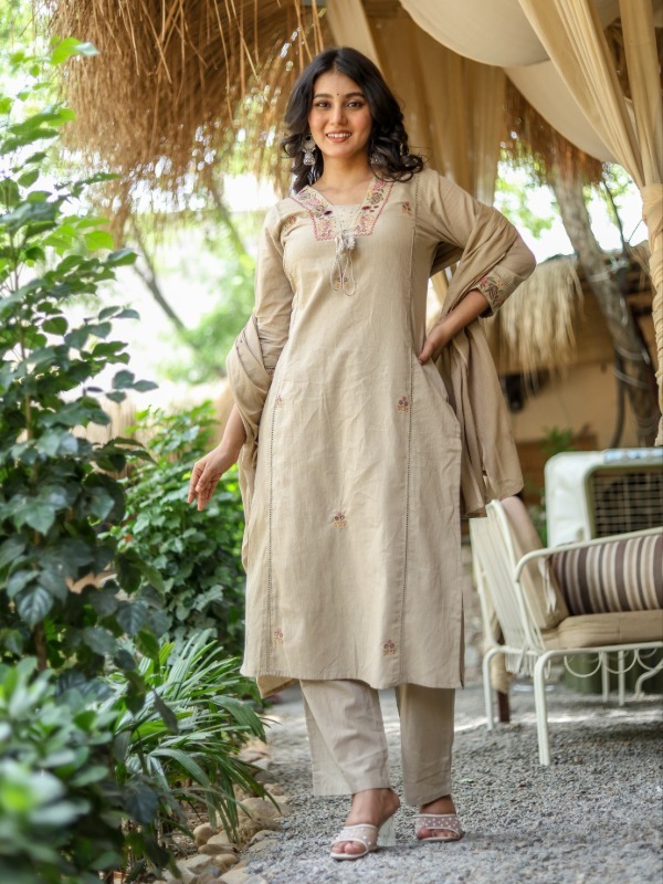Elegant Floral Yoke Dupatta Set