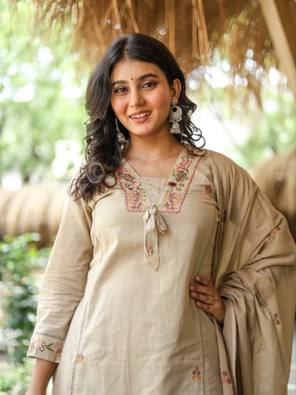 Elegant Floral Yoke Dupatta Set