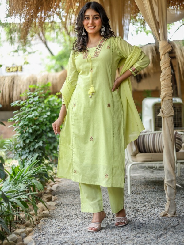 Elegant Floral Yoke Dupatta Set
