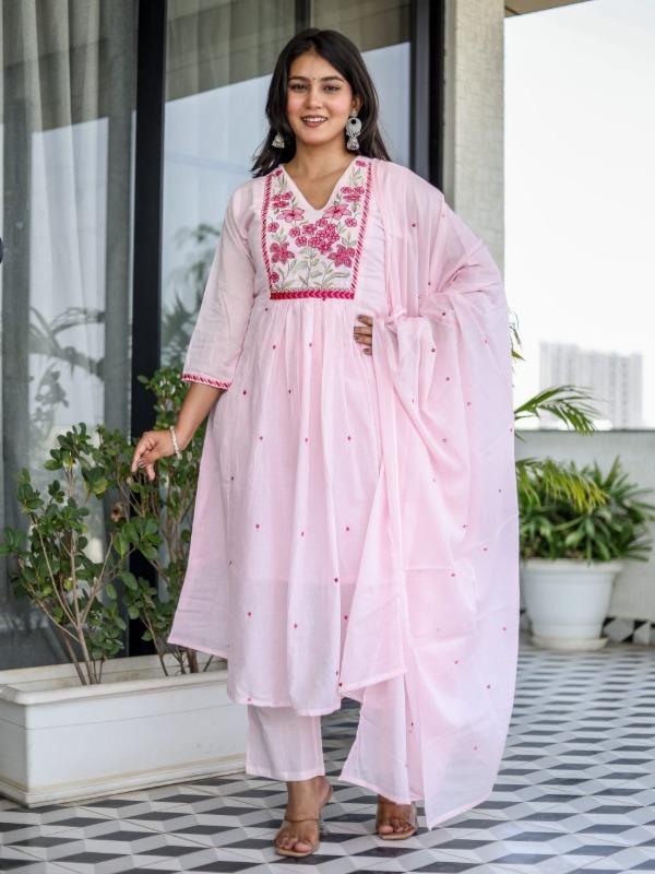 Ruhani Floral Pure Mul Cotton set