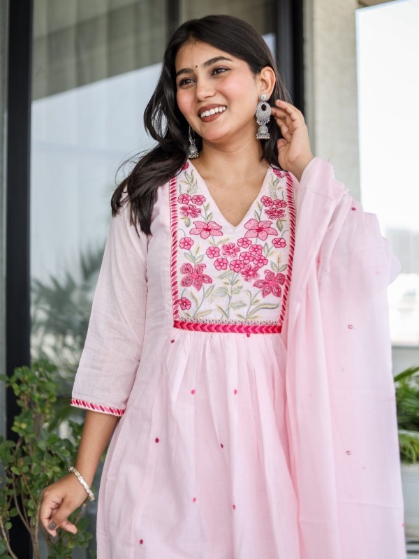 Ruhani Floral Pure Mul Cotton set