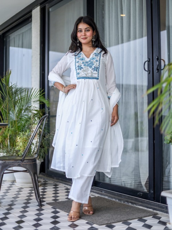 Ruhani Floral Pure Mul Cotton set