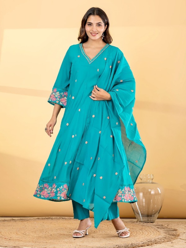 Neel Gulabari Dupatta Set 72705