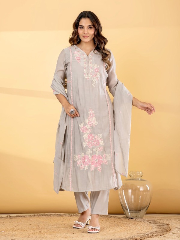 Gulab Leher Dupatta Set