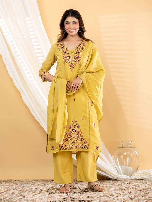 Peeli Aari Mehak Dupatta Set