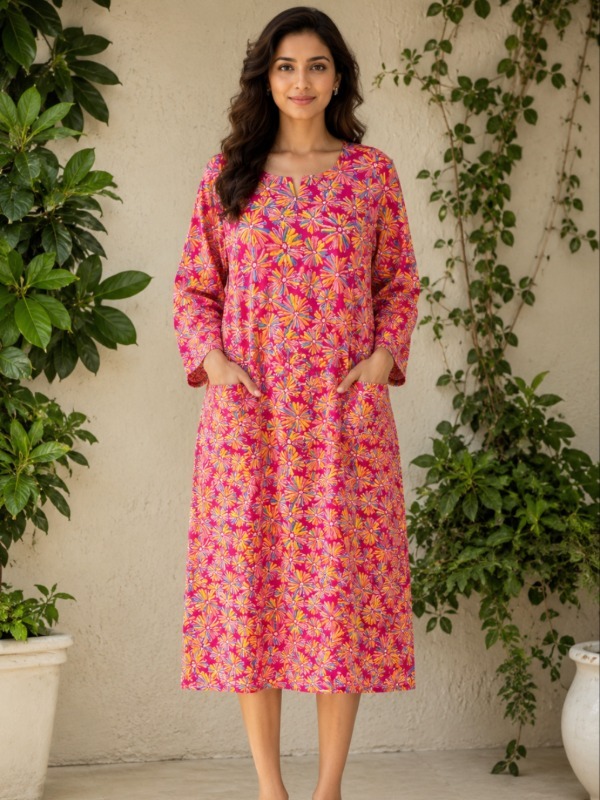 Vincia Fireworks printed Pocket Kurta