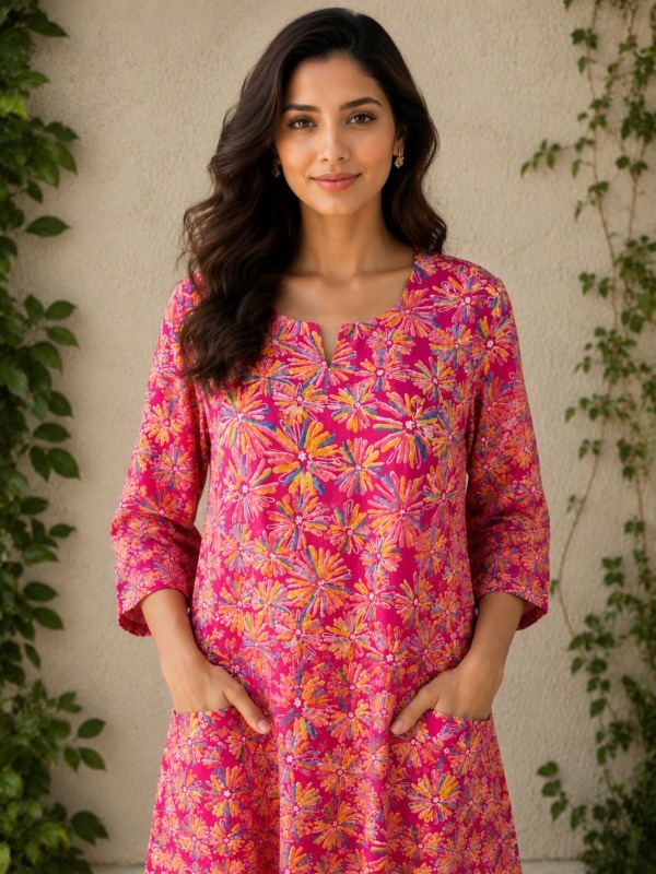 Vincia Fireworks printed Pocket Kurta