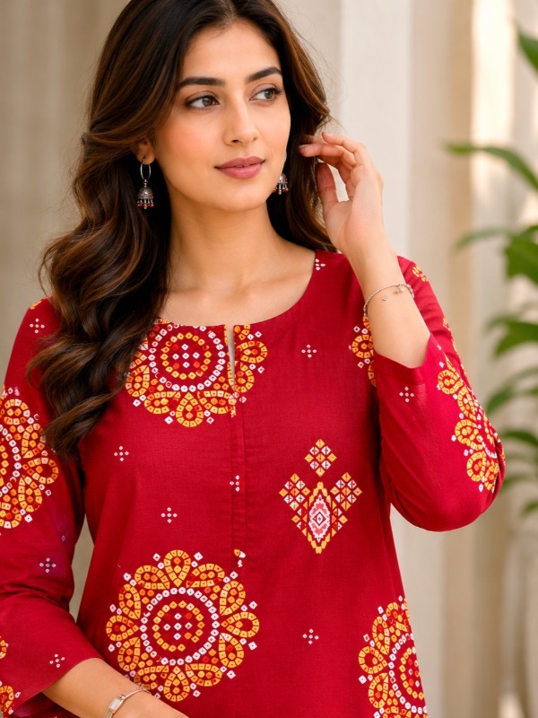 Vincia Bandhani Print Kurta