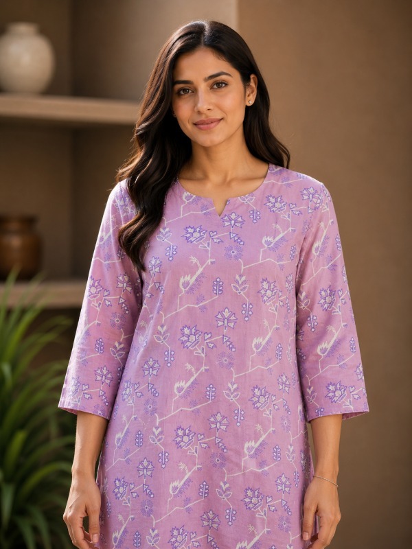 Floral Network Print Kurta & Pant Set
