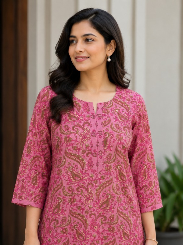 Pink Garden Kurta & Pant Set
