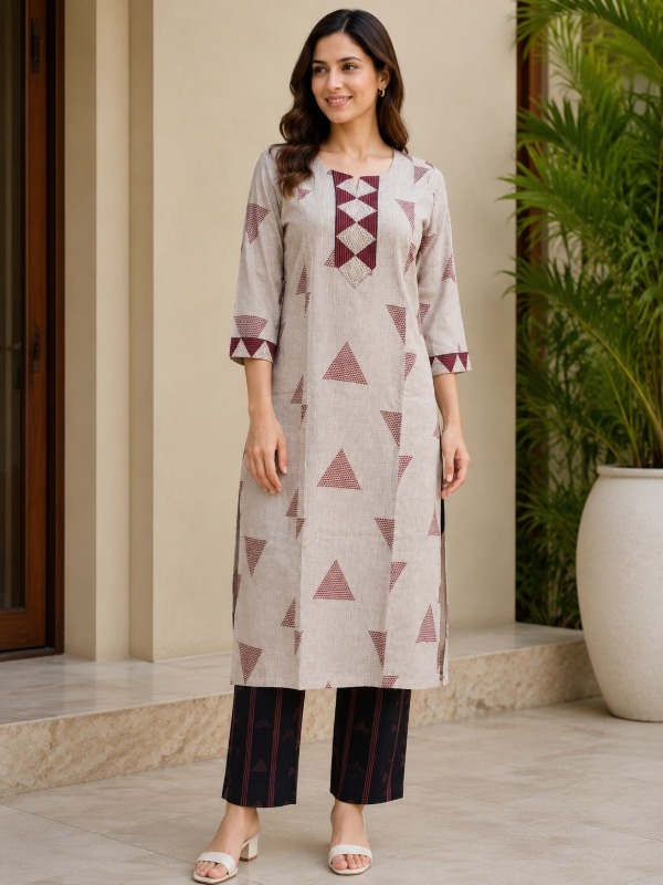Vincia Tribal Triangle Kurta Set