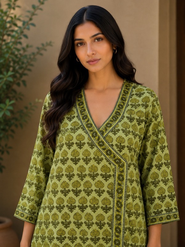 Angrakha vatika printed Kurta