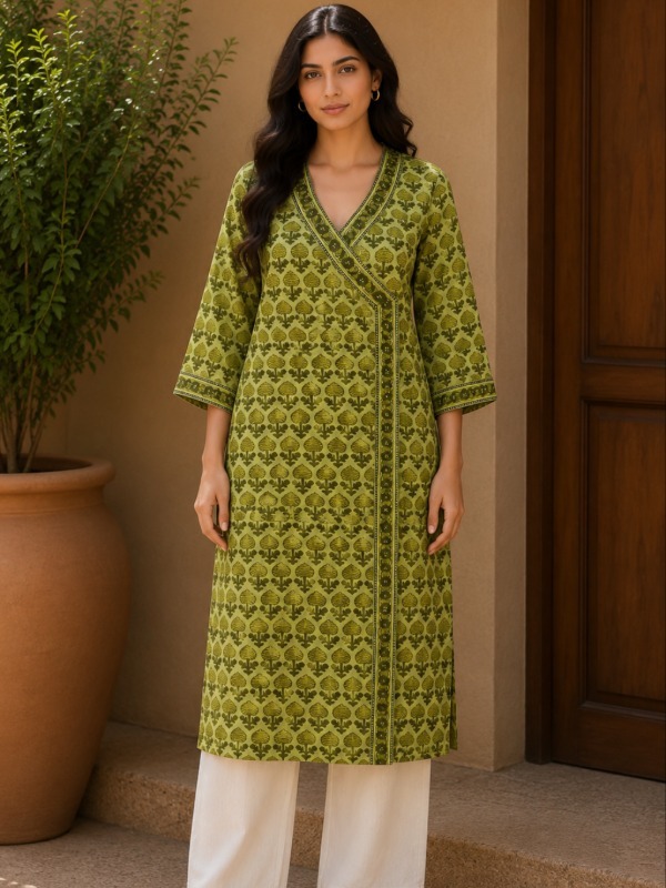 Angrakha vatika printed Kurta