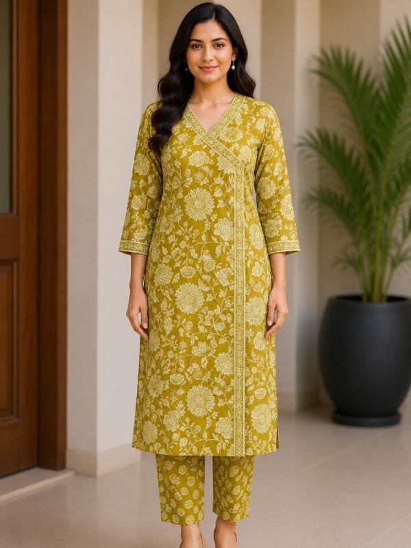 Shahi Angrakha Kurta & Pant Set