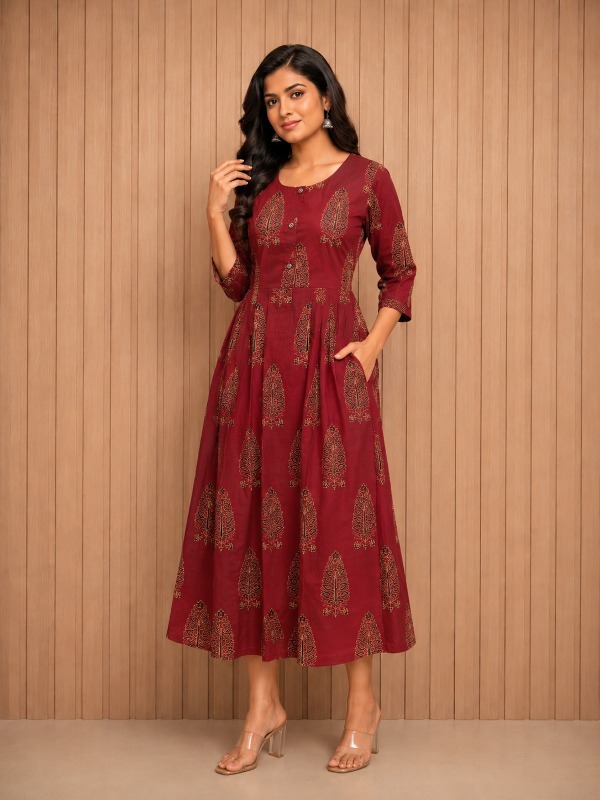 Maroon Majesty Pocket Frock