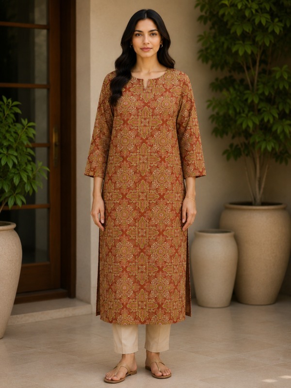 Rajwadi jaal printed Kurta