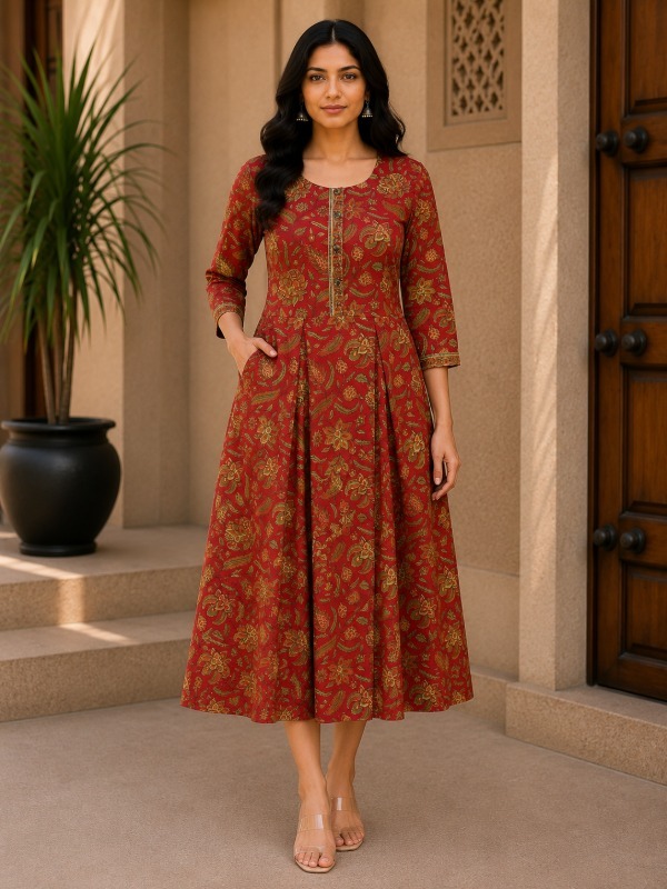 Regal Paisley Printed Pocket Frock