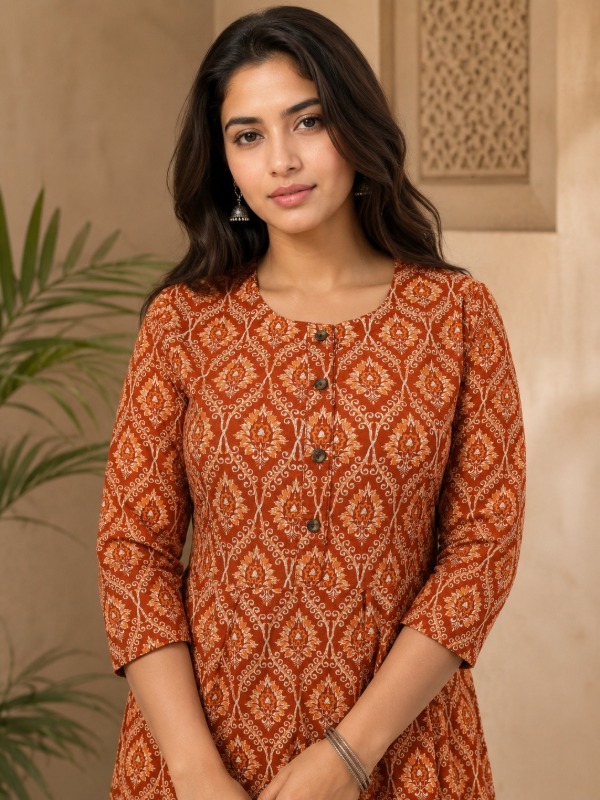 SurajMukhi Jaal Printed Pocket Frock