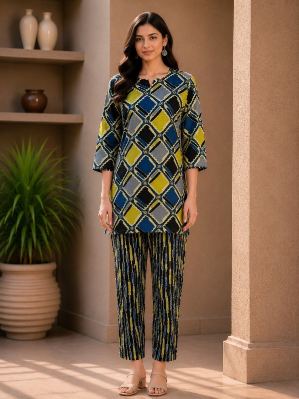 Diamond Grid Co-ord Set