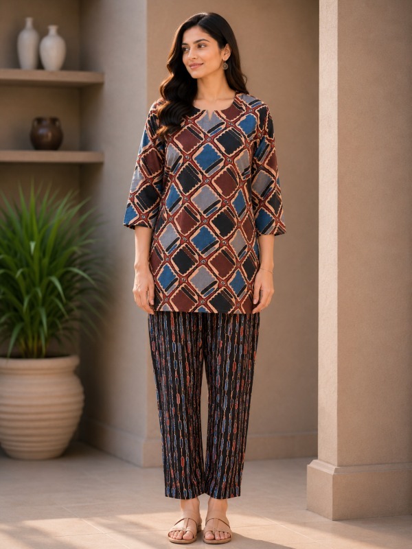 Diamond Grid Co-ord Set