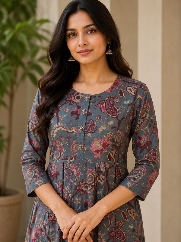 Charcoal Kusum Pocket Frock