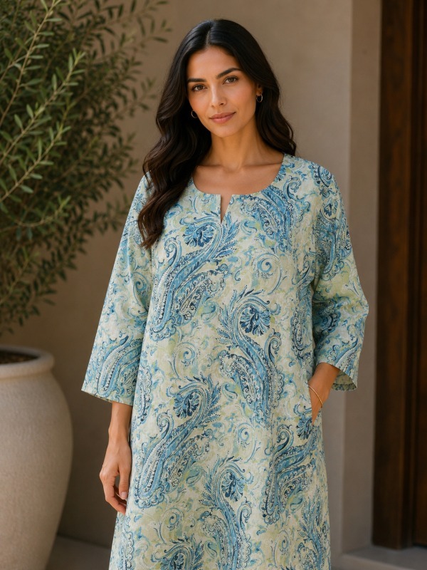 Firoza Jaal printed A-line Pocket kurta