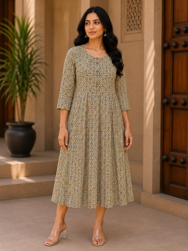 Tulip Tile Printed Frock