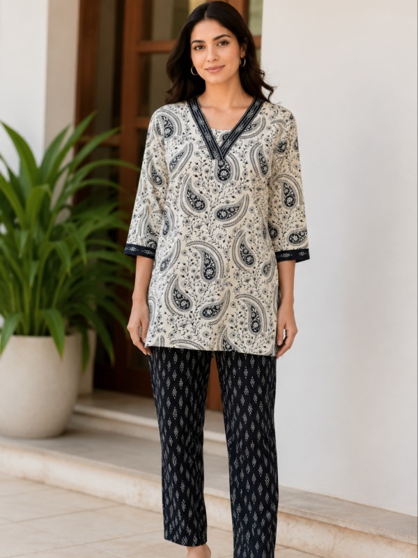 Ivory Paisley Printed Co-ord set
