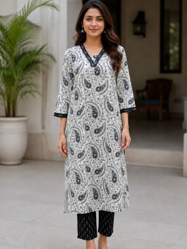 Ivory Essence Kurta & Pant Set