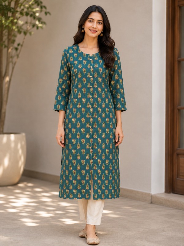 Heritage Butti Front Open Kurta