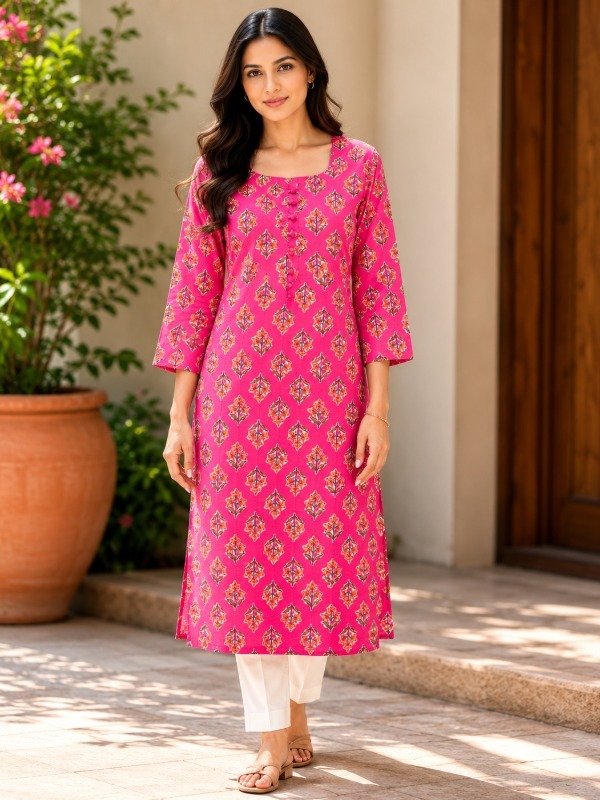 Pink Petal Muse Printed Kurta