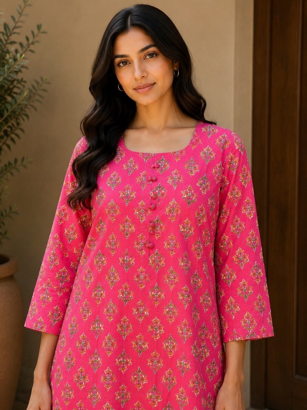 Pink Petal Muse Printed Kurta