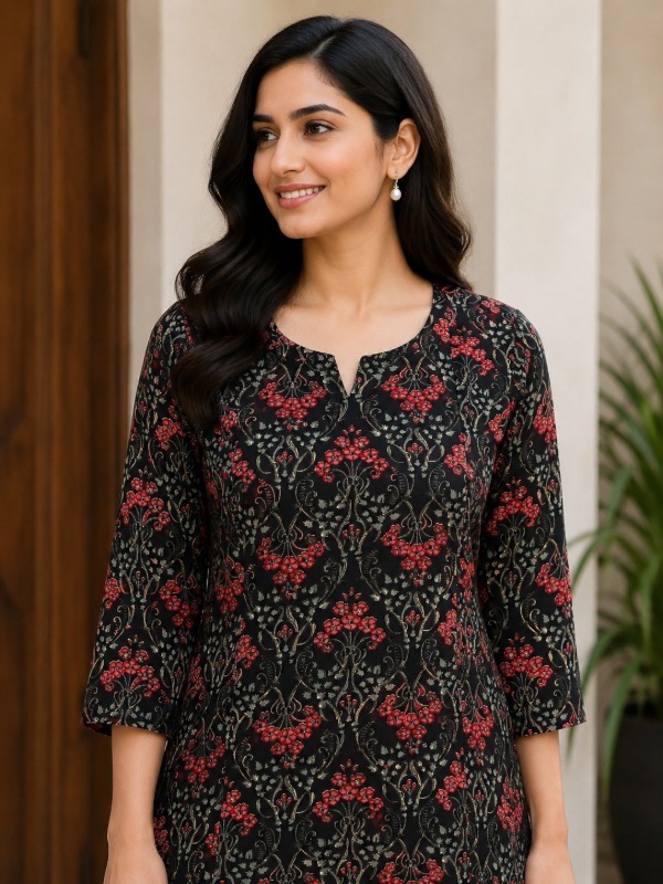 Floral Rhythm Pocket Kurta
