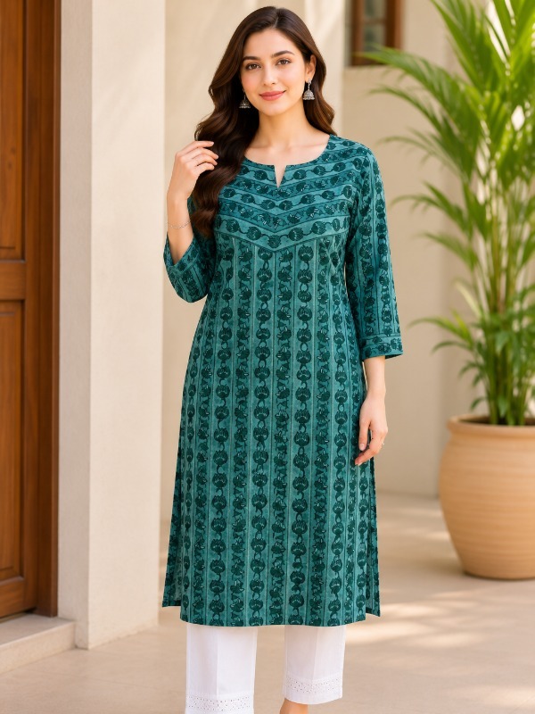 Vincia lotus Vine print Kurta