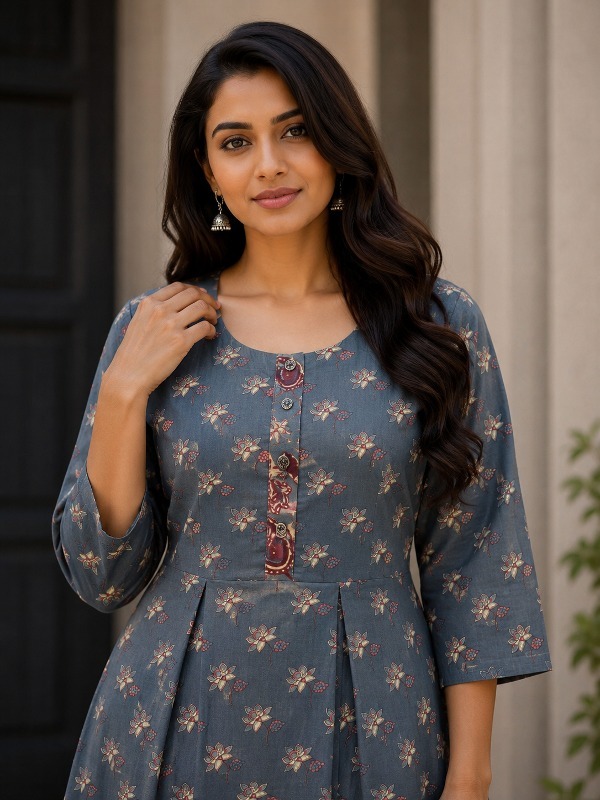 Graphite Bloom Pocket Frock