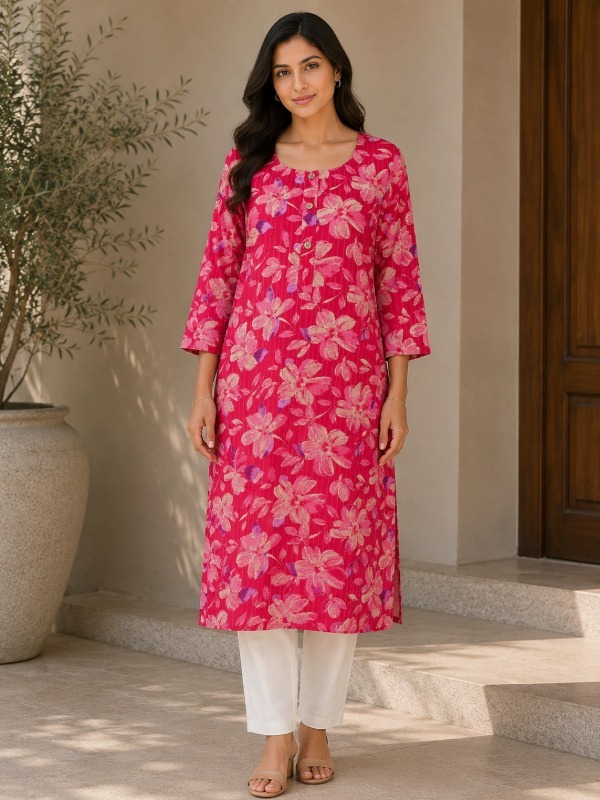 Vincia Rosy Meadow printed Kurta